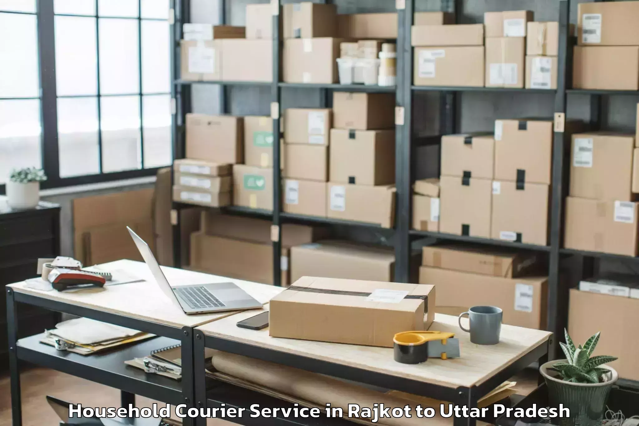 Leading Rajkot to Etmadpur Household Courier Provider